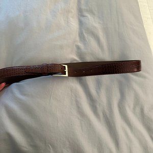 Brooks Brothers EMBOSSED LEATHER BELT [Brown]